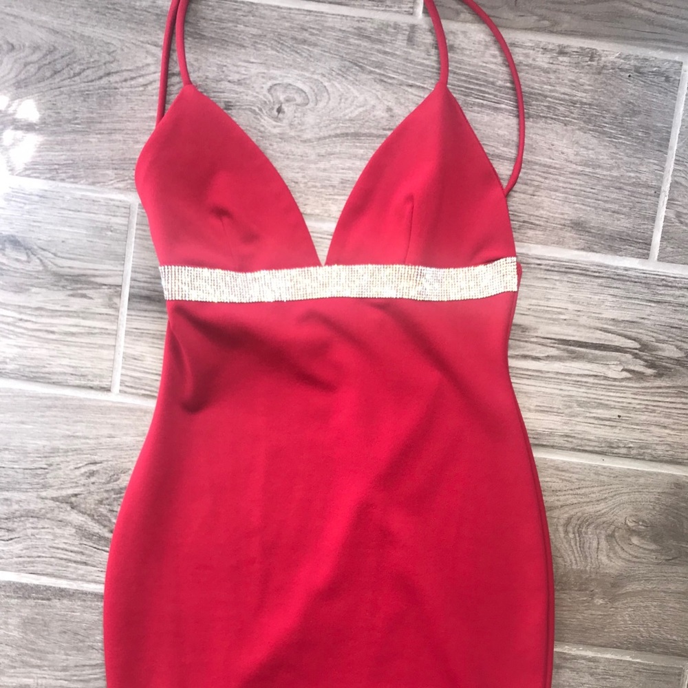 Red tight mini dress from Q